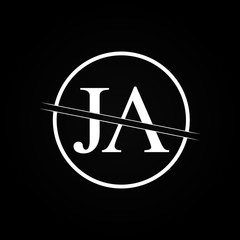 JA letter Type Logo Design vector Template. Abstract Letter JA logo Design