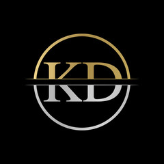 Initial KD letter Logo Design vector Illustration. Abstract Letter KD logo Design