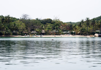 Fototapeta na wymiar Secluded beach on remote Whale Island, home to Whale Island Resort - Van Ninh, Vietnam