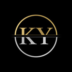 Initial KY letter Logo Design vector Illustration. Abstract Letter KY logo Design