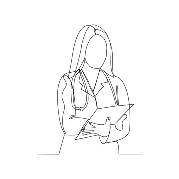 Nurse doodle color icon drawing sketch hand drawn Vector Image