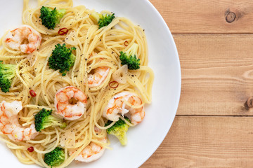 海老とブロッコリーのパスタ