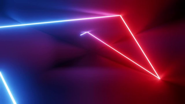 Footage of abstract laser animation in rectangle tube