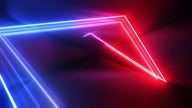 Footage of abstract laser animation in rectangle tube