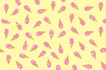 ice cream pattern background. vector design. Assorted ice cream pattern pattern