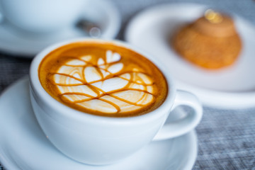 hot caramel macchiato delicious drink