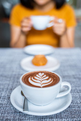 hot chocolate with beautiful art on top