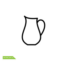 Tea pot icon vector logo template