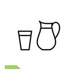 Tea pot icon vector logo template