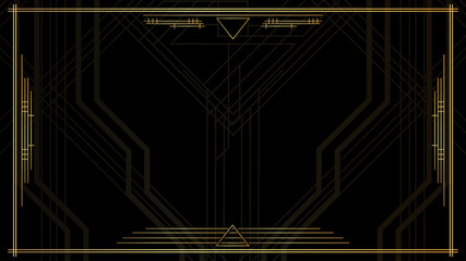 Luxury geometric background with space for text. Vector illustrated vintage wedding invitation, greeting card in art deco.