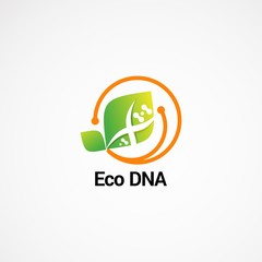 Eco DNA logo vector concept, icon, element, and template for company