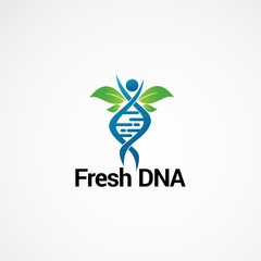 fresh human DNA logo vector, icon, element, and template for company
