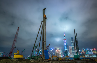 Fototapeta na wymiar construction site in Shanghai