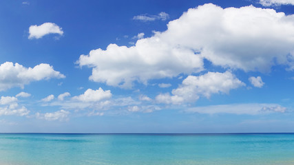 Naklejka na ściany i meble tropical beach and blue sky in nature