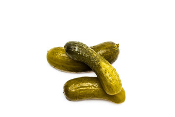 Pickles on a white background. Russian traditional snack.