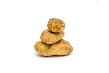 Fototapeta na wymiar Potato tubers close-up on a white background.