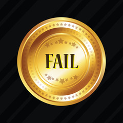 Fail Circular Vector Gold Web Icon Button