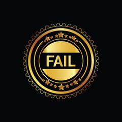 Fail grunge retro gold isolated stamp