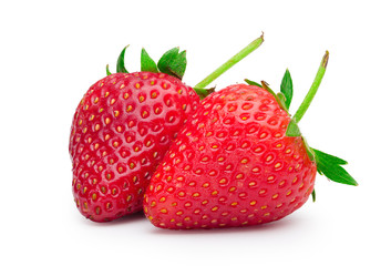 Fresh red strawberry isolated on white background.