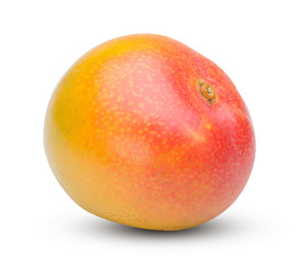Ripe mangoes isolated on white with clipping path.