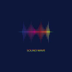 Sound Wave. Colorful sound waves for party, DJ, pub, clubs, discos. Audio equalizer technology. illustration