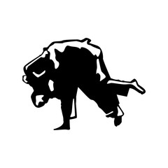 Judo sport action silhouette