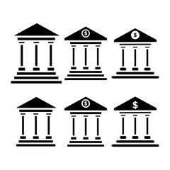 Bank building icons