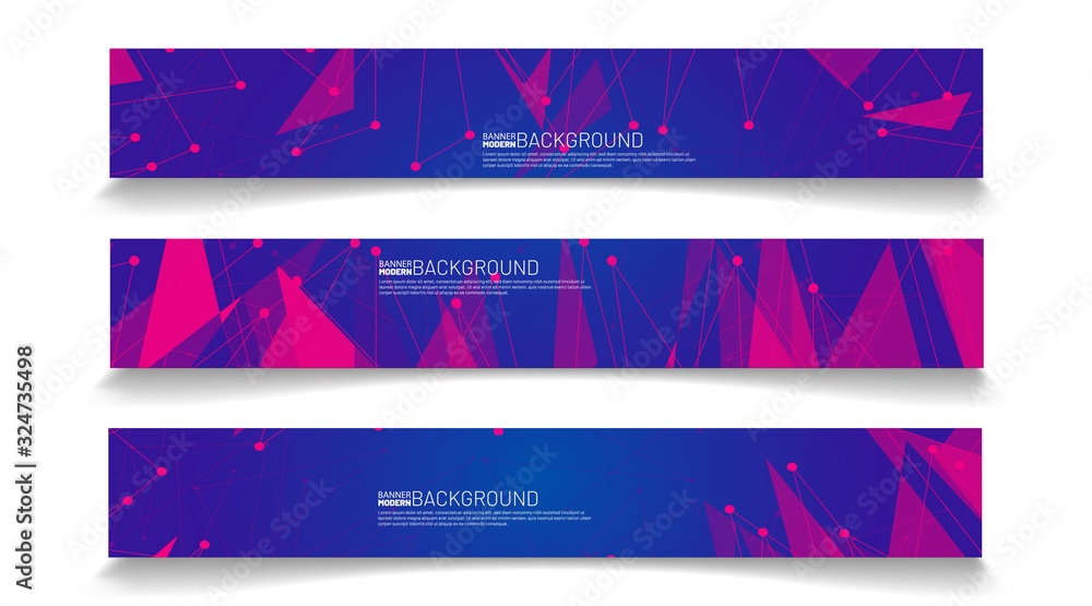 Wall mural set rectangular banner background. modern abstract vector design