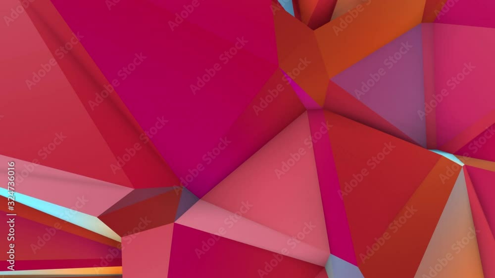 Aufkleber abstract three-dimensional animated red background. red deformed surface with blue reflections. 3d r