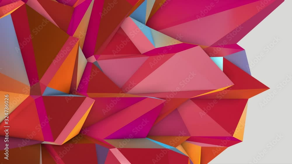 Aufkleber abstract three-dimensional animated red background. red deformed surface with blue reflections. 3d r