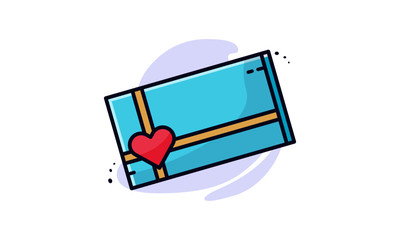 Valentine gift Icon Illustration. Vector Illustration. Flat Cartoon Style Ready to use for Website Page, Mobile App Presentation, Flyer, Banner, Wallpaper, Sticker, Name Card, Background and more