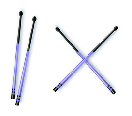 Drum sticks simple icon on white background