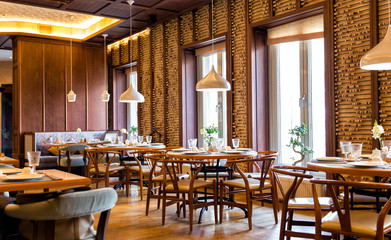 Interior of the Chinese restaurant - obrazy, fototapety, plakaty