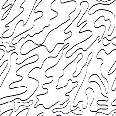 Tangled black lines seamless pattern on a white background. A universal background for your cards, flyers, web pages, and more.