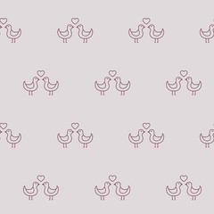 Wrapping paper - Seamless pattern of symbol love, heart, dove for vector graphic design