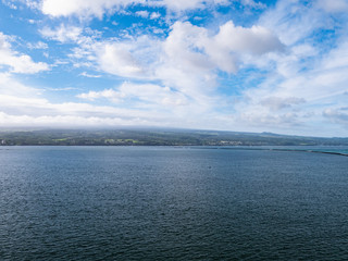 Seascape from cruise ship in Hilo, on Hawaiʻi Island in the US state of Hawaii.