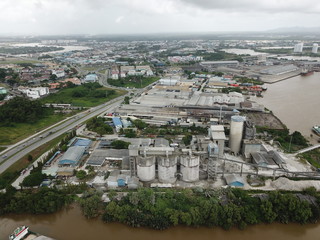 Kuching, Sarawak / Malaysia - February 21, 2020: The CMS Cement Industrial Plant and Factory at the...