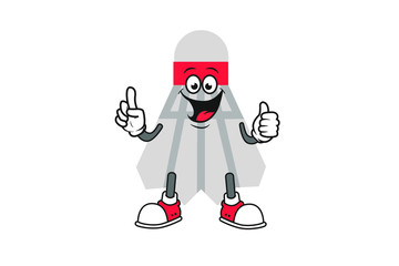 Illustration Vector of shuttlecock cartoon characters flat design Perfect for T Shirt design,logo,sticker 