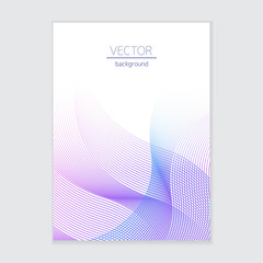 Abstract background with blue and pink wavy lines. Vector illustration with vertical flow waves and copy space for banner, flyer, poster