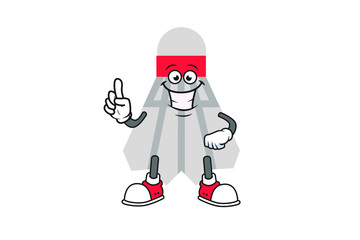 Illustration Vector of shuttlecock cartoon characters flat design Perfect for T Shirt design,logo,sticker 