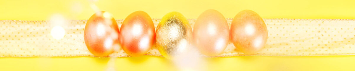 Bright pastel minimalistic concept of easter holiday with pearl colored eggs