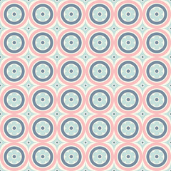 Geometric stylized floral tile pattern vector design background in pink and aqau.