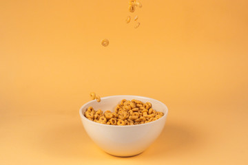 Honey rings cereal box for morning breakfast.