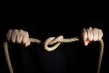 Hands with a rope