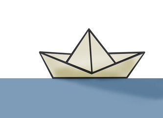 a paper ship, a paper boat illustration