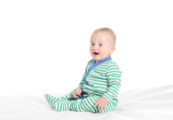 Cute funny baby isolated on white