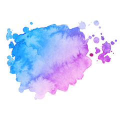 Abstract isolated colorful vector watercolor stain. Grunge element for paper design