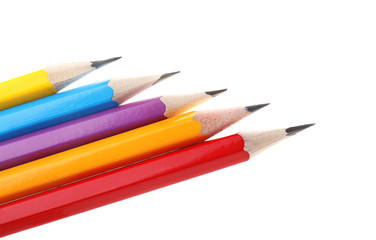 Naklejka premium Ordinary pencils on white background