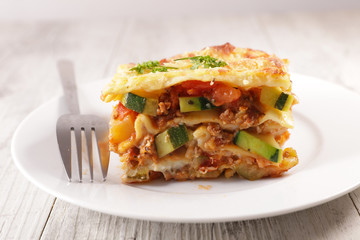 vegetable lasagne with cream and cheese