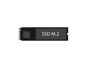 Solid state drive, ssd m2 icon. Vector illustration, flat design.